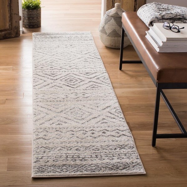 Safavieh 2 x 8 ft. Tulum Rectangle Power Loomed Area RugIvory & Grey TUL267A-28 - main
